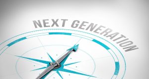 Compass pointing to the words "next generation", indicating the trend in nextgen federal contracting